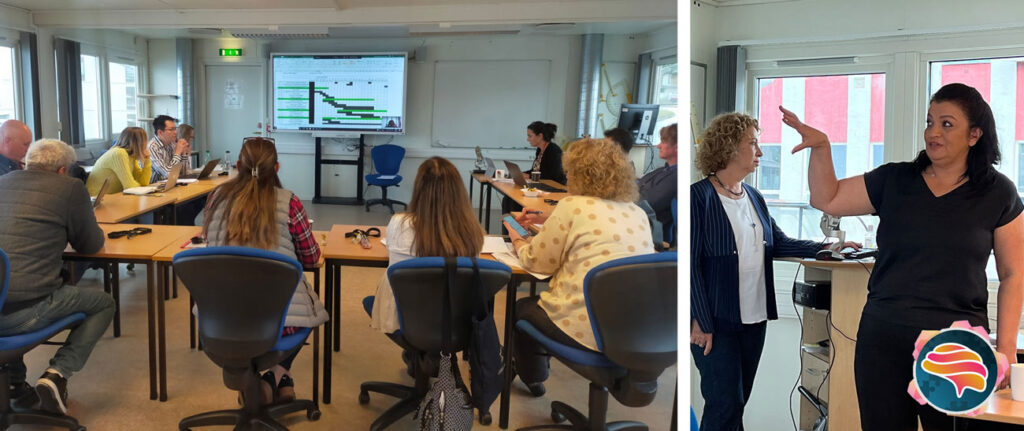 Meeting in progress; presentation by Cankaya National Education Directorate (Turkiye)